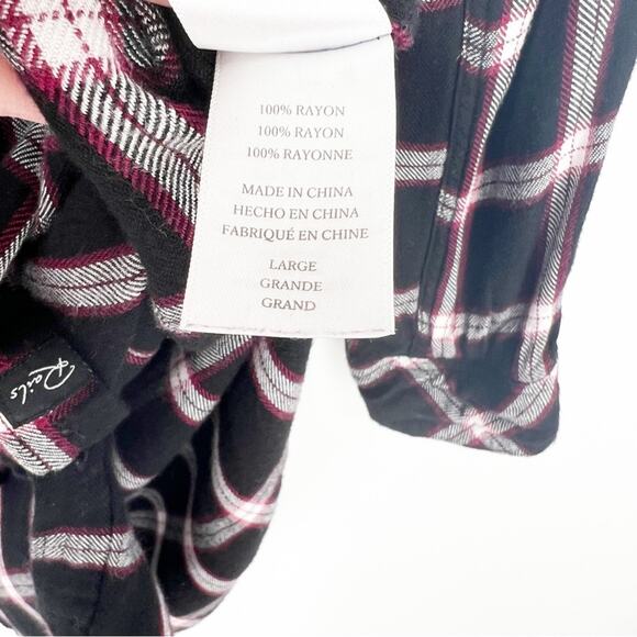 Rails Blair Plaid Button Down Belted Mini Dress L Midnight Plum - Picture 5 of 5